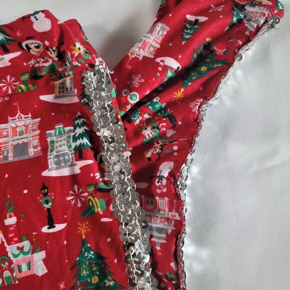 Disney Parks Girls Legging Pants Christmas Holiday with Sparkly Edges Size Large - Picture 2 of 5